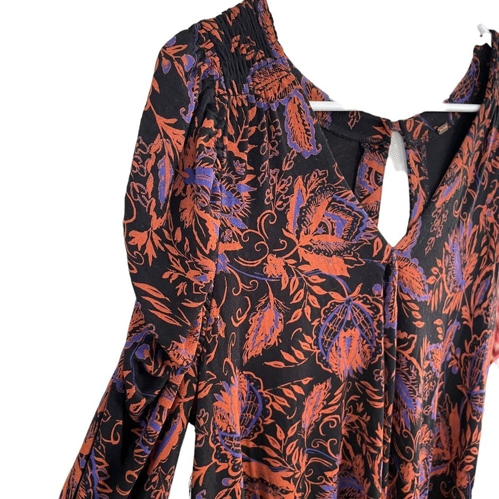 Free People Black and Purple Floral Tunic - Picture 4 of 10